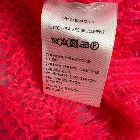 Anthropologie Medium Lightweight Cable Wool Neon Pink Sweater - Picture 9 of 10